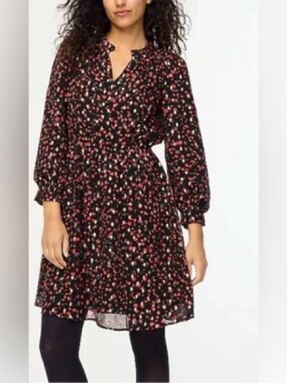 J. Crew Women’s Floral Print Long Sleeve Dress size 0 - can fit a size small
